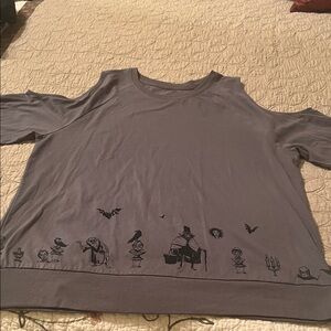Disney Haunted Mansion Gray Graphic Top Women XL